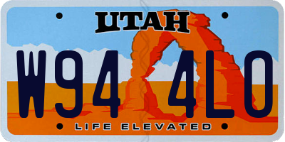 UT license plate W944LO