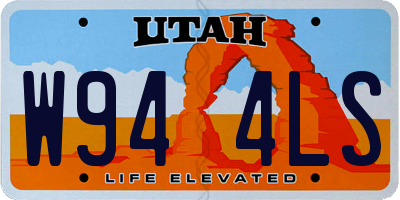 UT license plate W944LS