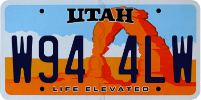 UT license plate W944LW