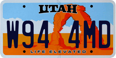 UT license plate W944MD