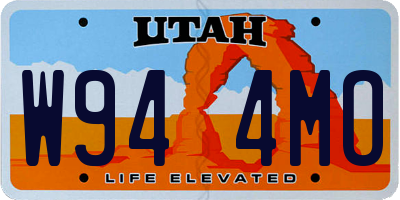 UT license plate W944MO