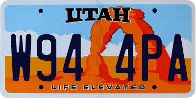 UT license plate W944PA