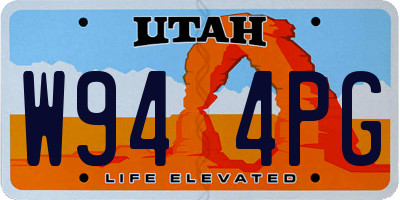 UT license plate W944PG