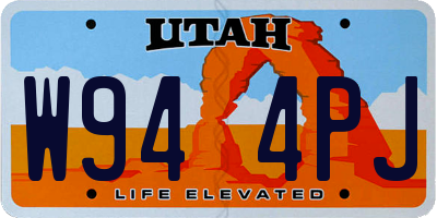 UT license plate W944PJ