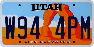 UT license plate W944PM