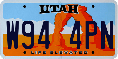 UT license plate W944PN
