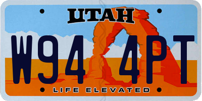 UT license plate W944PT