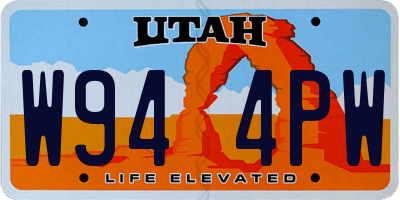 UT license plate W944PW