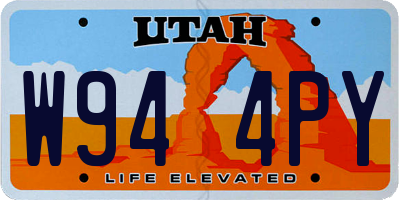 UT license plate W944PY