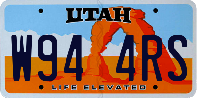 UT license plate W944RS