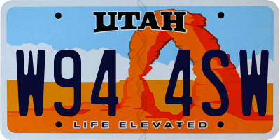 UT license plate W944SW