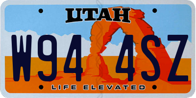 UT license plate W944SZ