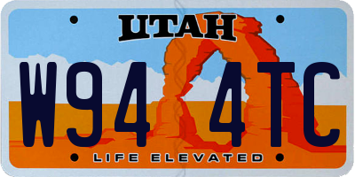 UT license plate W944TC