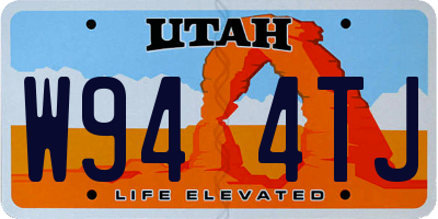UT license plate W944TJ