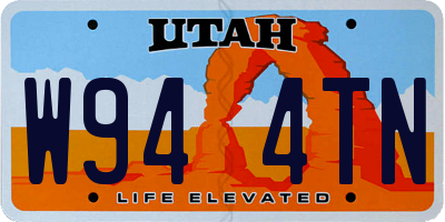 UT license plate W944TN