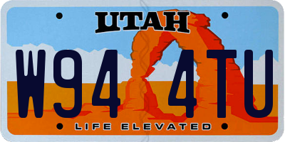 UT license plate W944TU