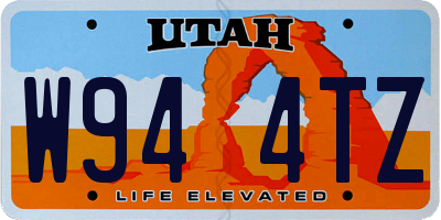 UT license plate W944TZ