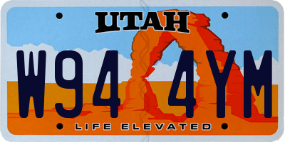 UT license plate W944YM