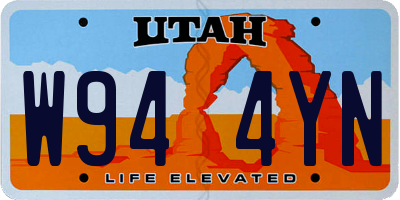 UT license plate W944YN