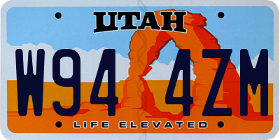 UT license plate W944ZM