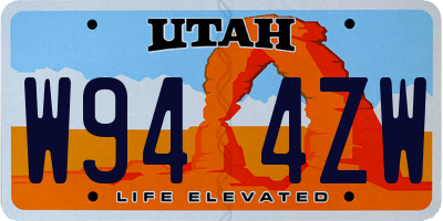 UT license plate W944ZW