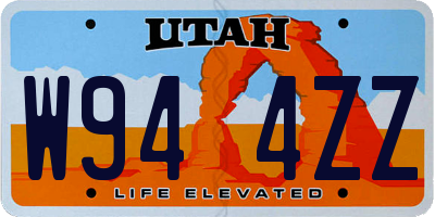 UT license plate W944ZZ