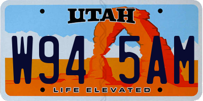 UT license plate W945AM
