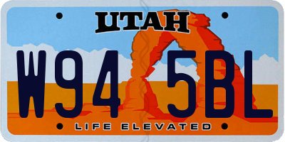 UT license plate W945BL