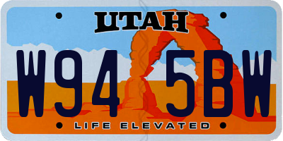 UT license plate W945BW