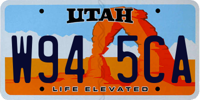 UT license plate W945CA