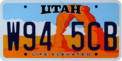 UT license plate W945CB