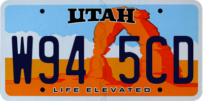 UT license plate W945CD