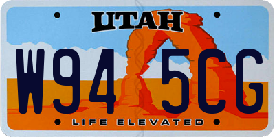 UT license plate W945CG