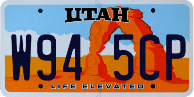 UT license plate W945CP
