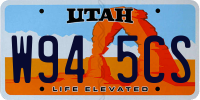 UT license plate W945CS