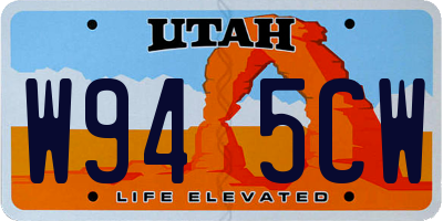 UT license plate W945CW