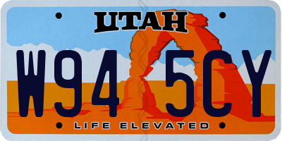 UT license plate W945CY