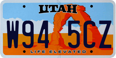 UT license plate W945CZ