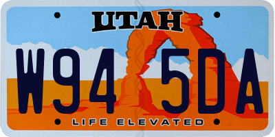 UT license plate W945DA