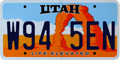 UT license plate W945EN