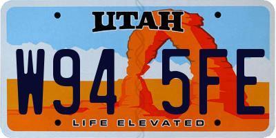 UT license plate W945FE