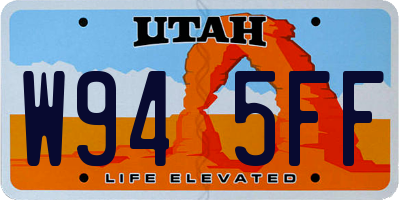 UT license plate W945FF