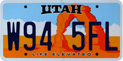UT license plate W945FL