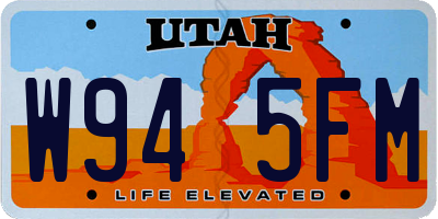 UT license plate W945FM