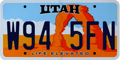 UT license plate W945FN