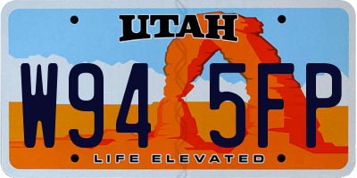 UT license plate W945FP