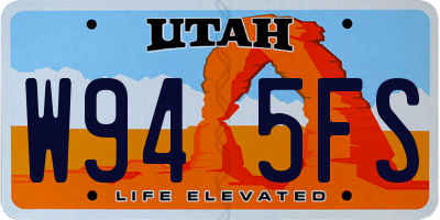 UT license plate W945FS