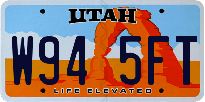 UT license plate W945FT