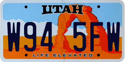 UT license plate W945FW
