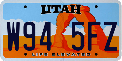 UT license plate W945FZ